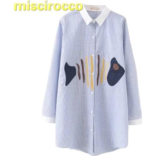 Pregnant Womens Shirts Spring and Autumn 2018 New Fashion Long Base Shirt Striped Large Size Blouse