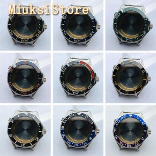41mm silver sterile case sapphire glass ceramic bezel fit NH35 NH36 ETA2836 Miyota 8205 8215 821A DG2813 3804 movement