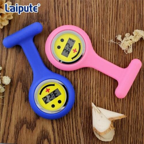 Silicone Electronic Nurse Table Watches Female Table Bial Clip Type FOB Nurse Brooch Pin Hanging Bag Electric Watch