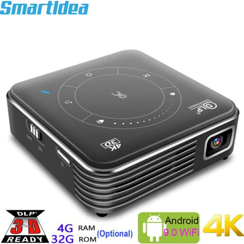 Smartldea Real 3D Mini Projector P11, Android 9.0 WiFi Handheld 4K Proyector 2.4G 5G Bluetooth 5.0 Personal Home Theater Beamer
