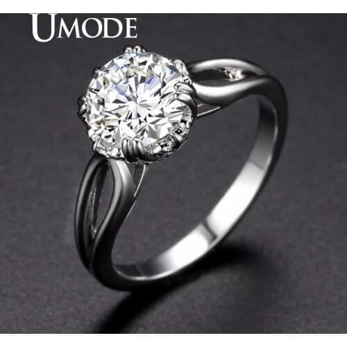 UMODE Modern Engagement Wedding Rings for Women Female Fashionable Crystal Stone Finger Jewelry Accessories anillos mujer UR0405
