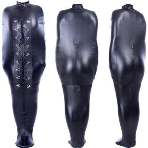 PU Leather Mummy Bag Mermaid Mummy Gimp Restraint Straight Jacket Sleeping Body Bag Sack Straitjacket,Female Erotic Clothing