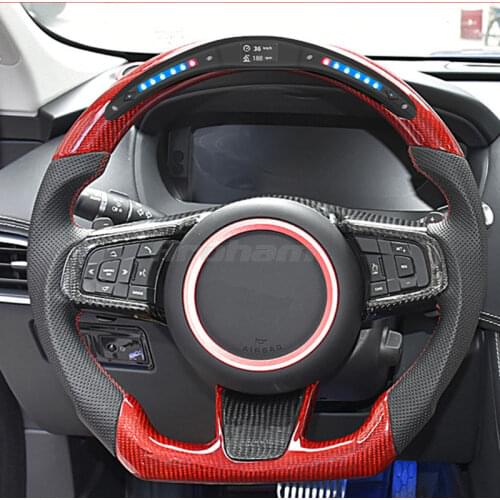 Carbon Fiber Steering Wheel LED Race Digital Display For Jaguar XF XE F-PACE XF XE XJ F-TYPE XK xfl