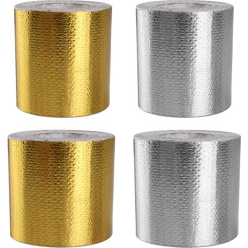 Aluminum Foil Thermal Barrier Tape Heat Reflective Adhesive Heat Shielding High Temperature Bandage Tape （Gold/Silver