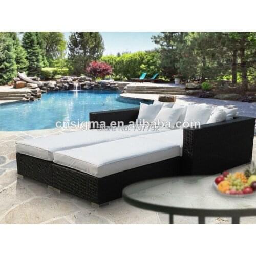 Modern patio rattan outdoor pool bed