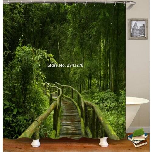 Beautiful Sunset River Beach Printed Shower Curtain Waterproof and Mildew Resistant with Hock Washable Home Bathroom Decoration