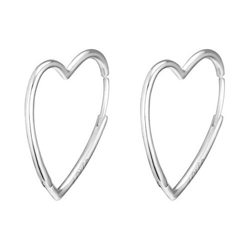 Small & Big Size Asymmetric Hearts of Love Hoop Female Winter Halloween Girl 925 Sterling Silver Jewelry Earrings for Women