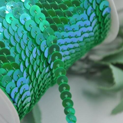 10Y Green Color Sequin Ribbon Spangle Lace Sewing Decoration Wedding Embroidery Trim Diy S15