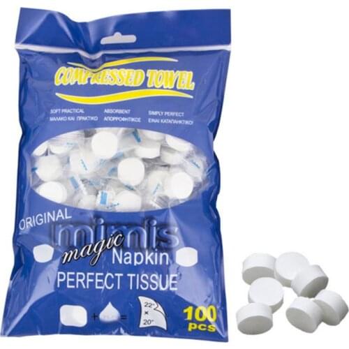 100pcs/Lot Compressed Travel Cotton Towel Magic Towel Portable Face Towel Soft Napkin Perfect Tissue Cleaning Wipes