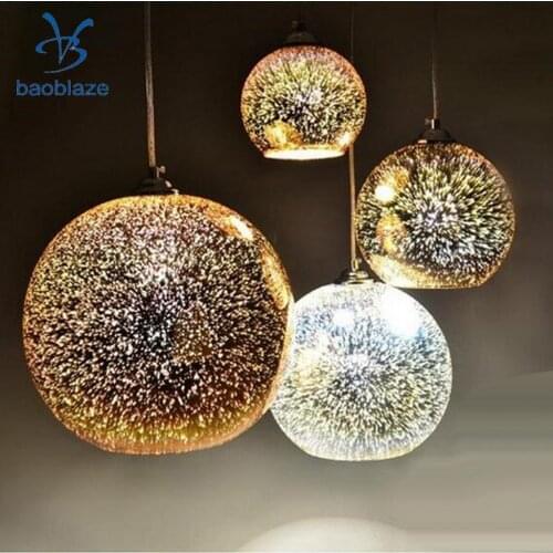 2PCS E27 Base 3D Colorful Sparkling Lampshade Glass Chandelier Ceiling Lamp for Restaurant Home Bar Decor