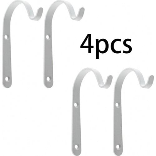 4pcs Durable Metal Wall Hook Plant Bracket Flowerpot Basket Bird Feeder Lantern Bending Decoration Multi-Purpose Home Garden
