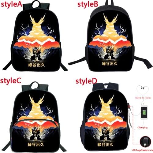 4 Styles My Hero Academia Backpack Teens All Might School Bag Child Deku Bookbag Boys Girls Rucksack Student Back to School Gift