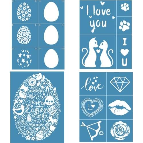 8.5 X 11" Floral Easter Self- Adhesivas Silk Screen Stencils Mesh Transfers Reusable for Home Decoration T-Shirt Art Photo Craft