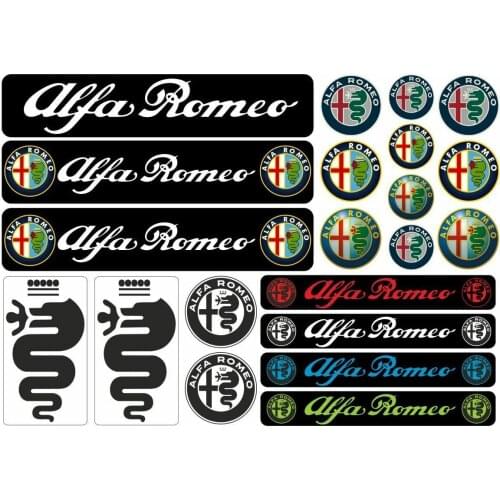 ALFA ROMEO Decal Set Sticker Vinyl Graphic Logo Adhesive Kit Aufkleber 21 Pcs
