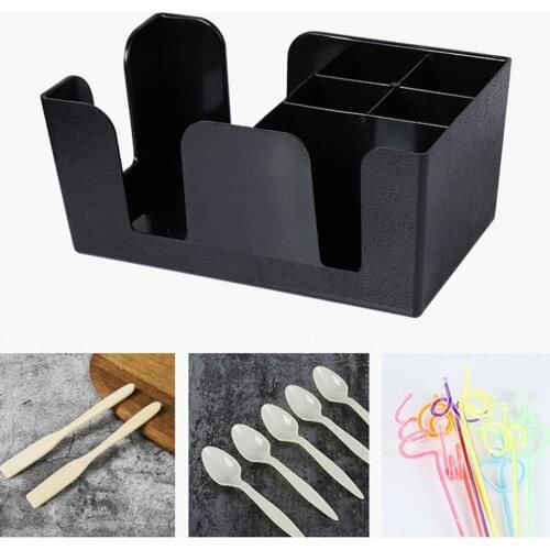Bar Storage Storage Box bar storage box tidy Black For Restaurant For Multiple compartment design Straws Hotel KTV