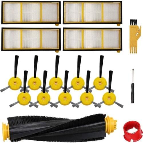 Side Brushes Main Brush Filters For Shark ION RV750, R75, RV700, RV720, RV750C, RV755 Robot Vacuum Cleaner(18 Pack)