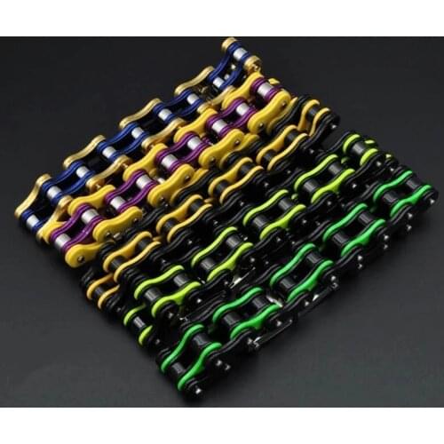 Punk Hiphop Men Women Multicolor Motorcycle Bike Chain Bracelets Bangle 316L Stainless Steel Bicycle Biker Bracelet Jewelry 2021