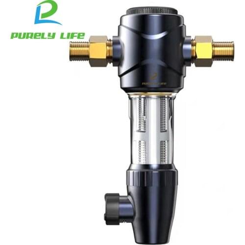 Central PreFilter Whole House Water Pre-filter Double Filter Purifier 3.5T/H Large Flow 40μm Backwash Pressure Gauge