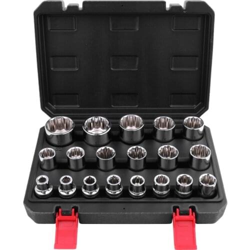 Dafei plum blossom 12-point socket 1/2 hex 12-point electric wrench socket 19-piece socket tool set