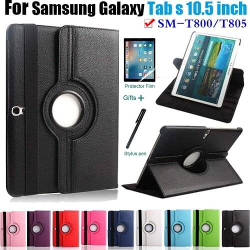 For Samsung Galaxy Tab S 10.5" Case with 360 Rotating Stand Function For Samsung SM-T800 SM-T805 Cover Case Protective Sleeves