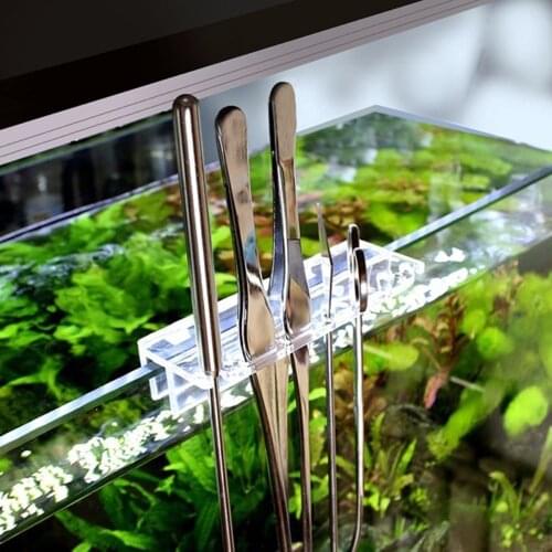 Acrylic Water Plants Tool Holder Aquarium Storage Rack Organizer for Tweezer Scissor Fish Tank Water Grass Cleaning Tool Stand