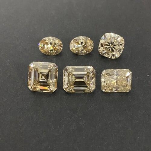Radiant Cut Champagne Moissanite 5*7mm 1 Karat Lab Grown Stones VVS1 Loose GRA Gemstone