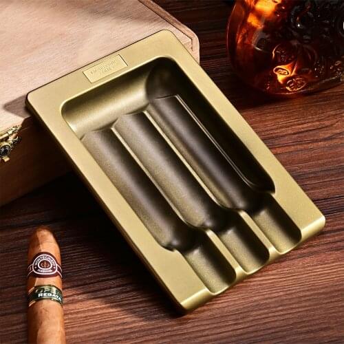 CIGARLOONG Cigar Ashtray Metal Simple Large Home Living Room Creative 3 Slot Ashtray Holder