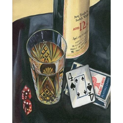 DIY Painting By Numbers Wine playing card Kit Oil Picture By Numbers Scenery Wall Art Painting on Canvas Home Decoration Gift