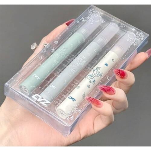 CVZ 3pc Matte Velvet Lip Gloss Set Cute Lip Mud Moisturize Red Lipstick Waterproof Make Up Lip Tint Nonstick Cup Cosmetics