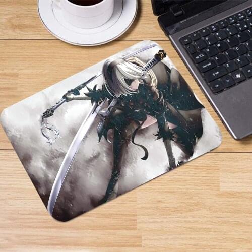 NieR Animation Small Mouse Pad Automata 2B A2 YoRHa Cute Girl Game Desk Mat Rubber Non-Slip Wear-resistant Mousepad Keyboard Pad