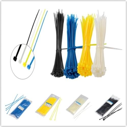 1000QTY Nylon Self-Locking Zip Ties 2.5x200mm Hose Steggel Tie Clamp Plastic Cord Strap Tie Bar Plastic Ties For Wires
