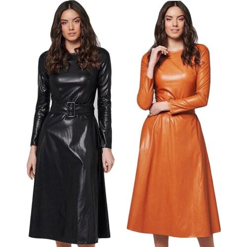 New Pu Leather Dress Belt Slim Black Temperament Commuting Party Cocktail Party Unique Company White Collar Autumn and Winter