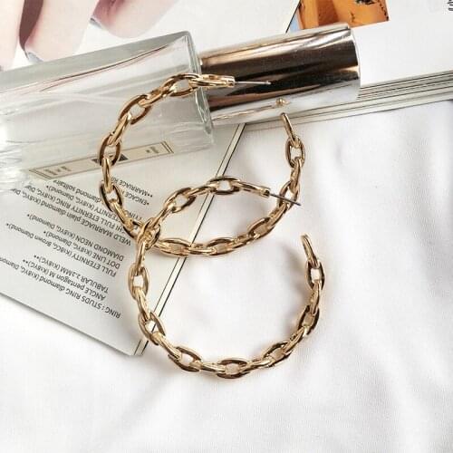 NEW Gold Alloy Drop Earrings For Women Exaggeration Earrings Simple Fashion Jewelry Accessories Female Vintage Circle Earrings