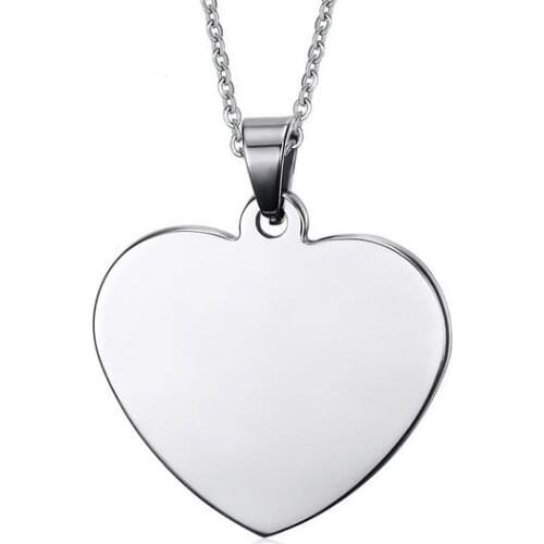 In bulk 5pcs on sale Stainless Steel Plain Polished Heart Pendant women men necklace chain 2.3mm24