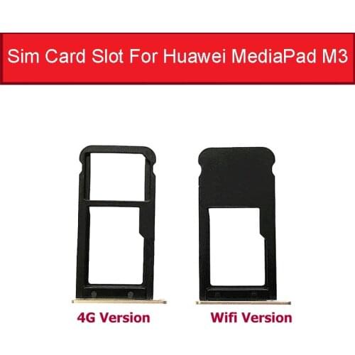 Genuine Sim Card Slot For Huawei MediaPad M3 BTV-DL09 BTV-W09 4G or Wifi version Sim Card Reader Tray Holder Replacement Repair