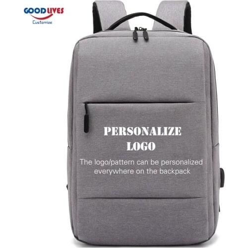 Personalize Logo Backpacks Men Business Travel Laptop Backpack with USB Nylon School Bag Male Multi-function Mochila Pюкзак Gift
