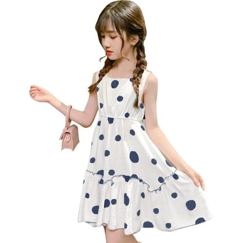 Girls Dress Big Dot Dress For Girl Summer Dress For Kids Casual Style Girls Costumes Kids 6 8 10 12 14