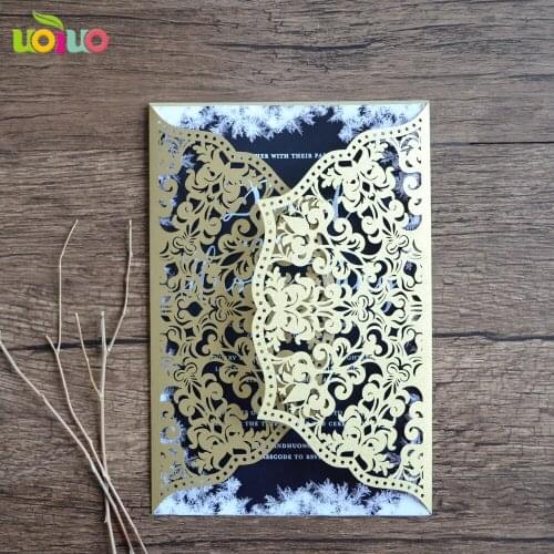 50pc Wedding Party Invitation Card Romantic Invitation Laser Cut Delicate Carved Pattern Wedding Invitations Party Supplies