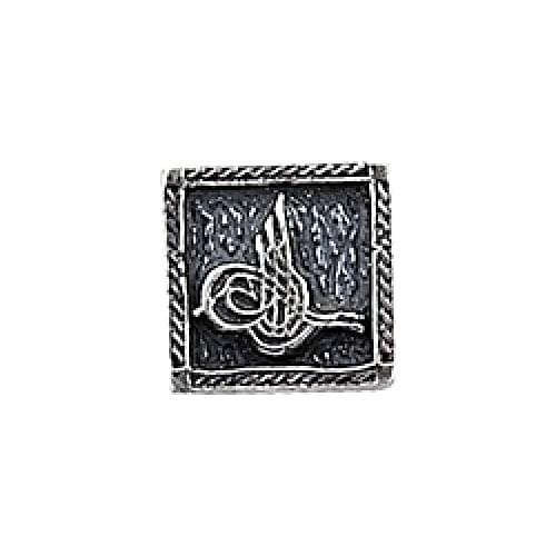Silver 925 Sterling Square Ottoman Tuğralı Badge