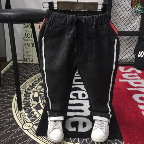 2018 spring new baby boy vertical casual jeans children kids simple denim pants clothing