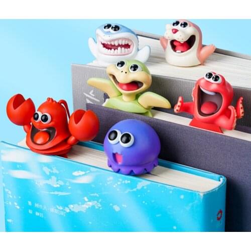 1PC Cute Panda Shiba Inu PVC Funny Bookmarks 3D Stereo Cartoon Bookmark School Creative Stationery Supply Children Student Gifts