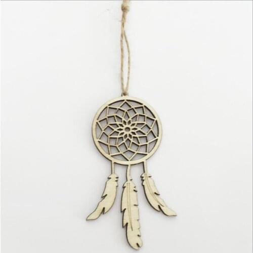 10pcs Wooden dream catcher feather shape decorative wooden dream catcher diy small pendant
