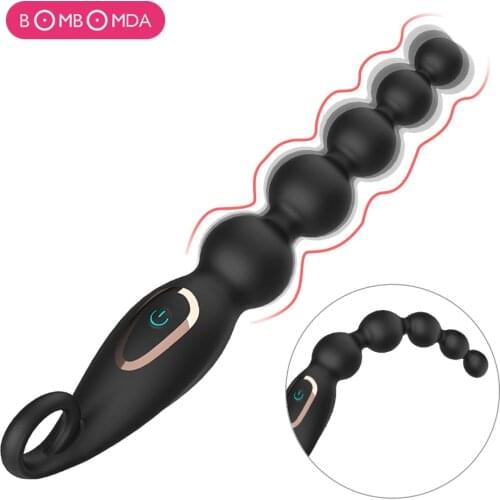 10 Speed Anal Vibrator Anal Beads Prostate Massage Anal Butt Plug Stimulator USB Charge Vibrators Sex Toys For Men Women Erotic