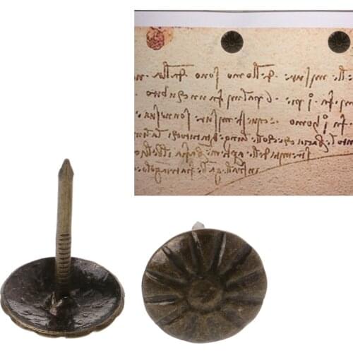 100pcs Antique Brass Upholstery Nail Jewelry Gift Wine Case Box Sofa Decorative Tack Stud Pushpin Doornail Hardware