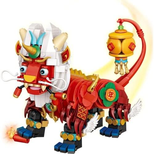 1024pcs+ LOZ MINI Building Blocks creative Chinese Tradition Culture/spring festival/New Years collection toys/Year monster