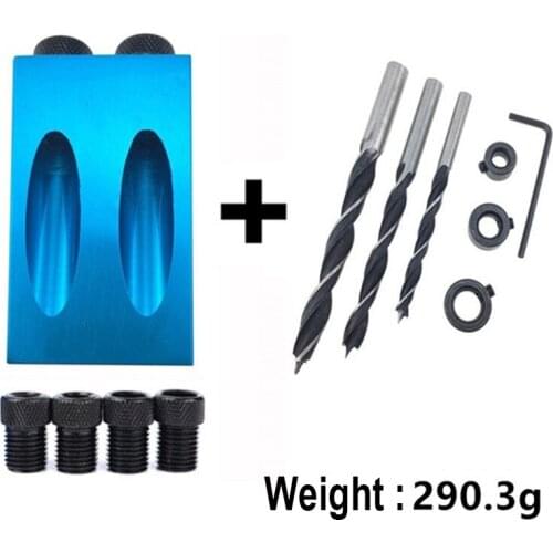 15° Oblique Hole Locator Sets Aluminum Alloy Woodworking Punching Locator With Drill Bits Set DIY Woodworking Tools