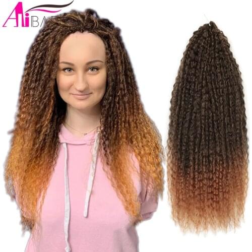 20-28Inch Synthetic Afro Kinky Curly Hair Ombre 613 Braiding Hair Extensions Marly Hair for Black Women Alibaby