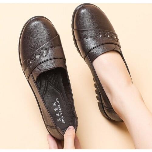 2021 New Women Loafers Plus Size 42 Genuine Leather Moccasin Summer Anti-Odor Breathable Female Flats Woman Classic Casual Shoes