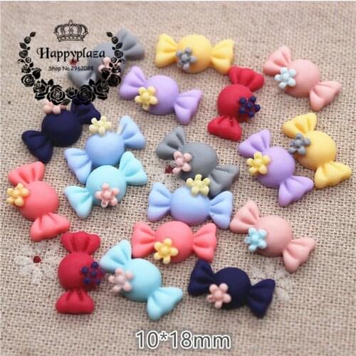 50PCS Mix Colors Cute Resin Small Candy Flat back Cabochon DIY Jewelry/Craft Scrapbook Decoration,10*18mm