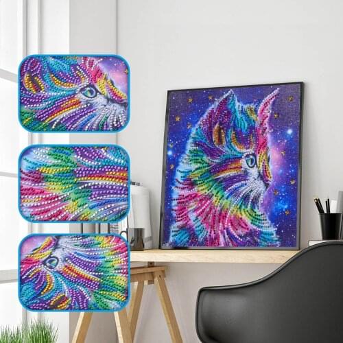 Special Shaped Diamond Painting 5D Diy Diamond Painting Cross Stitch Cartoon Star Sky Cat Animals Diamond Embroidery Picture